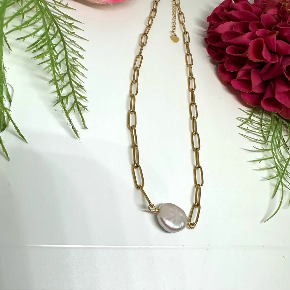 NEW⚜️Baroque Freshwater Pearl Chain Necklace